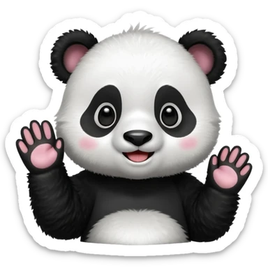 Cute panda cub saying hello  sticker