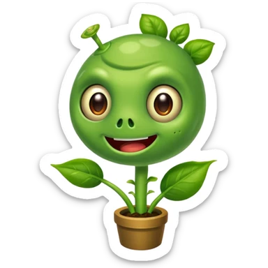 peashooter from plants vs zombies sticker