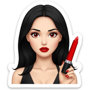 “Emoji girl, femme fatale, black hair. megan fox vibes sticker