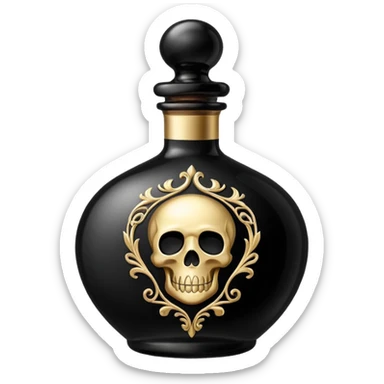 an elegant black poison bottle, no skull, no bones sticker