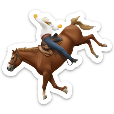 Person falling off bucking horse sticker