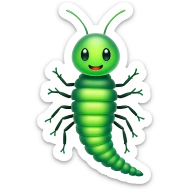 Scary green glow worm  sticker