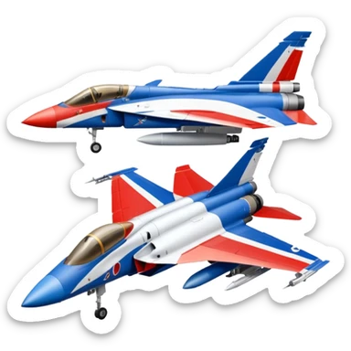 the french flag filling the entire background, and on front the mirage fighter jet sticker