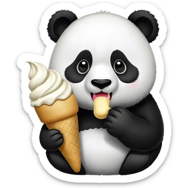 Panda eating ice cream sticker