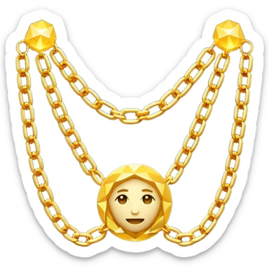 fantasy magic heavenly golden chains low poly sticker