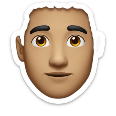 Young man, black hair, thick eyebrows, big nose, short hair, handsome sticker