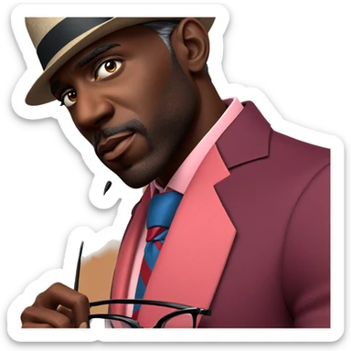 dapper dark-skinned gentleman portrait sticker