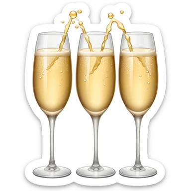three glasses toasting sticker