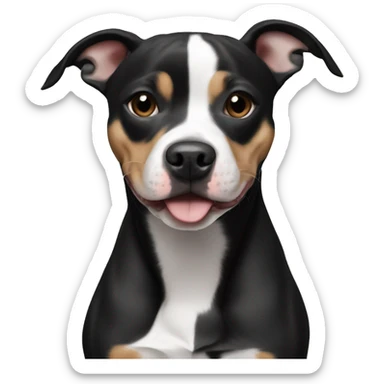 pitbull Chihuahua mix black with white  sticker
