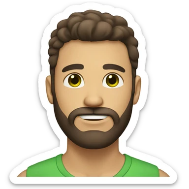 tan guy with green eyes and dark brown hair and big beard sticker