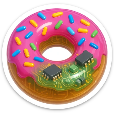 3D icon of a donut with sprinkles, fun and vibrant sticker