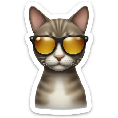 Cat with sunglasses sticker
