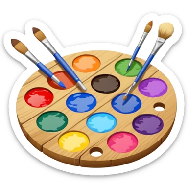 Palette with brushes sticker