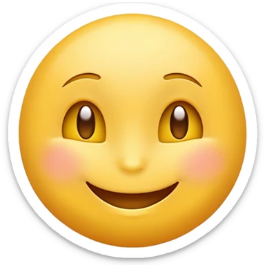 A joyful YELLOW EMOJI, content expression with closed, happy eyes and a gentle smile. sticker