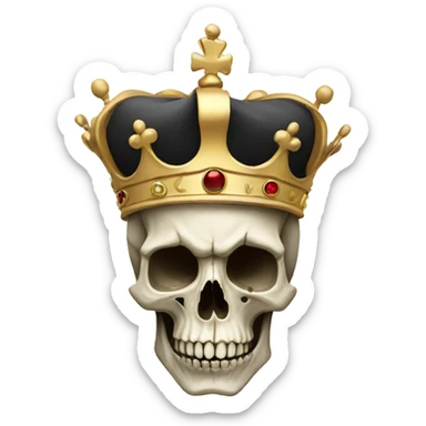 Skull and crown sticker