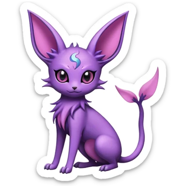 Cool cute edgy kawaii Espeon-Noibat-animal-creature-hybrid full body sticker