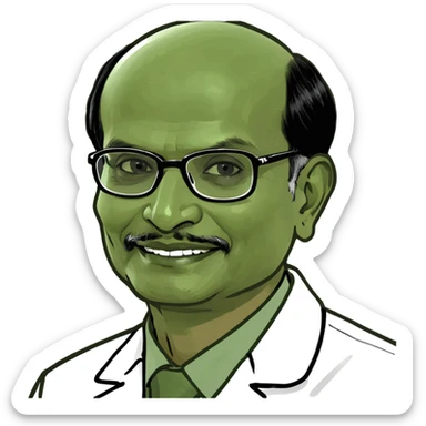 A portrait of Dr. V. Arunachalam, M.B.B.S. sticker