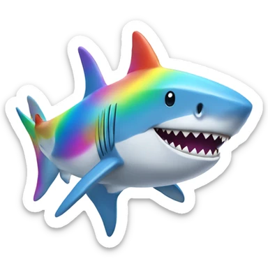 Shark in Rainbow outfit sticker