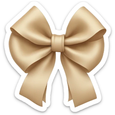 Beige bow sticker