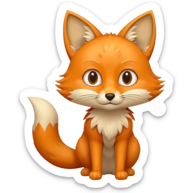 Cat and fox mix with small slim eyes sticker