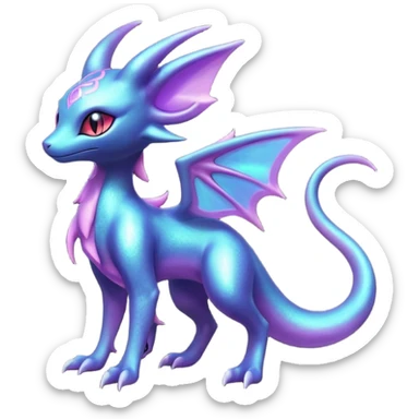 Shiny Ethereal Celestial Salandit-Noibat-Espeon-Hybrid (Full body) sticker