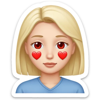 someone with heart on their eyes sticker