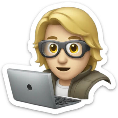 white hacker with keyboard sticker