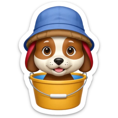 bucket hat dog sticker