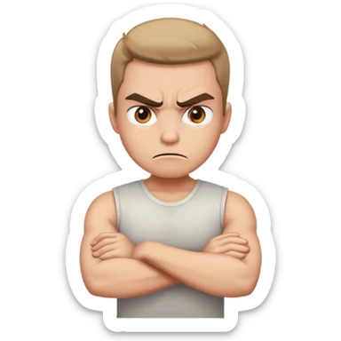 Angry arms crossed sticker