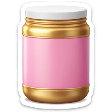 Realistic pink and gold canister labeled Sugar. sticker
