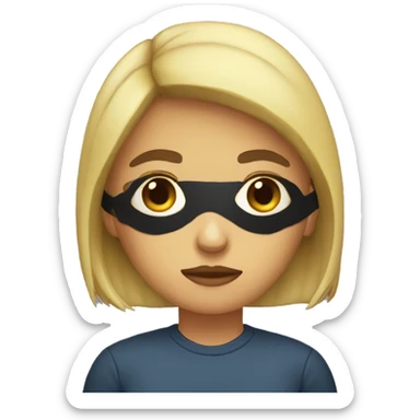 Sad woman with eye patch sticker