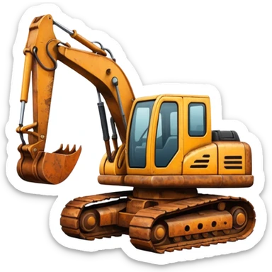 Pain on an excavator sticker