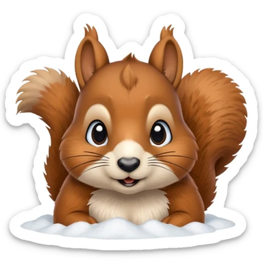 squirrel poking its head out snow sticker