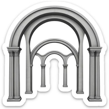use this bridge. 2 ARCHES side by side, modern LA column in middle, bridge on top of column arch left and right sticker