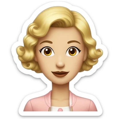 girl with retro look and retro dressing style  sticker