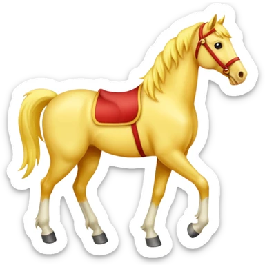 Cavalo vermelho e amarelo pastel sticker