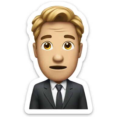 MAN IN SUIT RUNNING WORRIED sticker