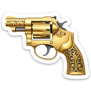 Gold revolver  sticker