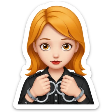 girl handcuffs sticker