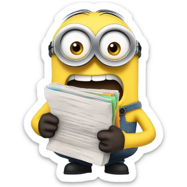 minion with messGES sticker