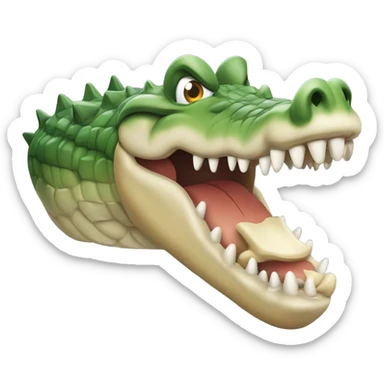 Croc eating a bone sticker