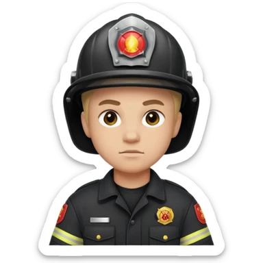 Firefighter with Black uniform sticker