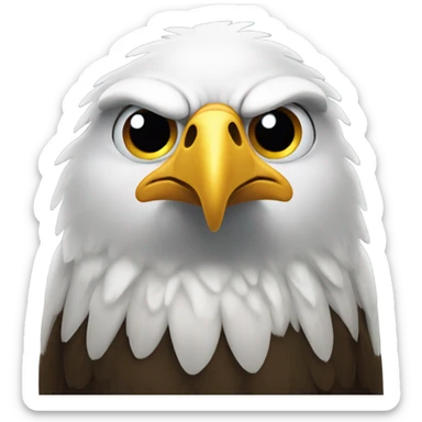 Fat eagle with frown face sticker