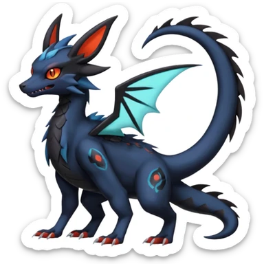 Spooky Nargacuga-Salandit-Umbreon-Noibat-Noivern-Silvally-Pokémon-Fakémon-fusion (full body) sticker
