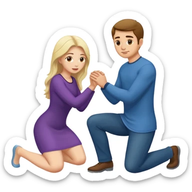 Mulher ajoelhada,e um homem em pé sticker