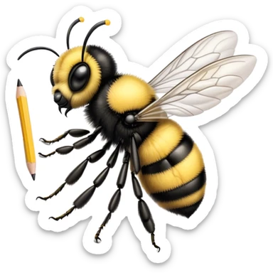 bumblebee taking a test  sticker