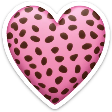 Pink Cheetah Print heart sticker