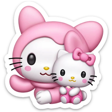 My melody hello kitty emoji sticker