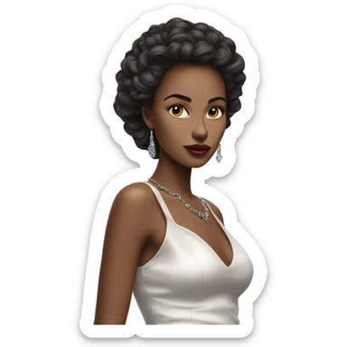 Hyper Realistic beautiful high fashion model striking a pose sticker