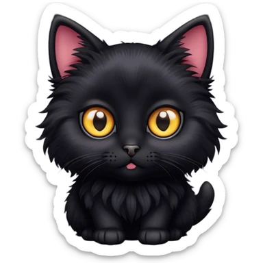 Black cat cute sticker